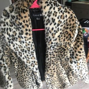 Faux fur jacket gently used